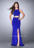 Picture of: Long Two Piece dress with Beading and Side Slit in Blue, Style: 23905, Main Picture