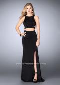 Picture of: Long Two Piece dress with Beading and Side Slit in Black, Style: 23905, Detail Picture 2