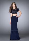 Picture of: Two Piece Beaded Lace Prom Gown with Cap Sleeves in Blue, Style: 23912, Main Picture