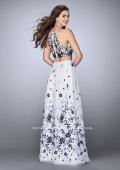 Picture of: Floral Embroidered Two Piece Organza Prom Dress in White, Style: 23919, Back Picture