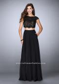 Picture of: Two Piece A-line Dress with Scalloped Top and Pockets in Black, Style: 23922, Detail Picture 1