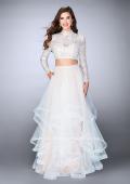 Picture of: Long Sleeve Two Piece Prom Dress with Pockets in White, Style: 23924, Main Picture