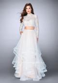 Picture of: Long Sleeve Two Piece Prom Dress with Pockets in White, Style: 23924, Detail Picture 3