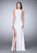 Picture of: Long Lace Prom Dress with High Neck and Side Slit in White, Style: 23930, Main Picture