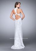 Picture of: Long Lace Prom Dress with High Neck and Side Slit in White, Style: 23930, Back Picture