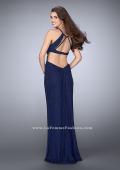 Picture of: Beaded Prom Dress with Side Cut Outs and Strappy Back in Blue, Style: 23941, Back Picture