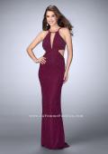Picture of: Beaded Prom Dress with Side Cut Outs and Strappy Back in Purple, Style: 23941, Detail Picture 2