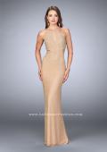 Picture of: Beaded Prom Dress with Side Cut Outs and Strappy Back in Nude, Style: 23941, Detail Picture 3