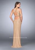 Picture of: Beaded Prom Dress with Side Cut Outs and Strappy Back in Nude, Style: 23941, Detail Picture 4