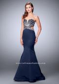 Picture of: Beaded Mermaid Prom Dress with Open Back in Blue, Style: 23944, Main Picture