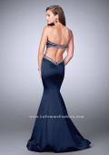 Picture of: Beaded Mermaid Prom Dress with Open Back in Blue, Style: 23944, Back Picture