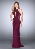 Picture of: Long Beaded Dress with Keyhole and Sheer Sides in Purple, Style: 23950, Detail Picture 2