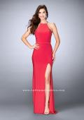 Picture of: Jersey Dress with Side Slit and Sheer Beaded Back in Pink, Style: 23962, Main Picture