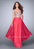 Picture of: Two Piece A-line Prom Dress with Beaded Cut Out Top in Pink, Style: 23966, Main Picture