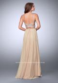 Picture of: Two Piece A-line Prom Dress with Beaded Cut Out Top in Nude, Style: 23966, Back Picture