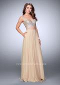 Picture of: Two Piece A-line Prom Dress with Beaded Cut Out Top in Nude, Style: 23966, Detail Picture 1