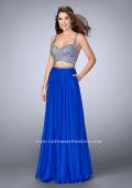 Picture of: Two Piece A-line Prom Dress with Beaded Cut Out Top in Blue, Style: 23966, Detail Picture 2