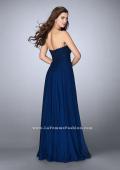 Picture of: Lace Scalloped Long Prom Dress with Pockets in Blue, Style: 23970, Back Picture