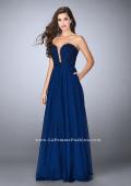 Picture of: Lace Scalloped Long Prom Dress with Pockets in Blue, Style: 23970, Detail Picture 1