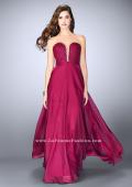 Picture of: Lace Scalloped Long Prom Dress with Pockets in Purple, Style: 23970, Detail Picture 2