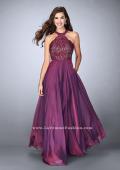 Picture of: Long High Collar A-line Prom Dress with Pockets in Purple, Style: 23975, Main Picture