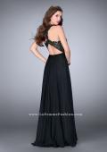 Picture of: Long High Collar A-line Prom Dress with Pockets in Black, Style: 23975, Back Picture