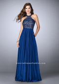 Picture of: Long High Collar A-line Prom Dress with Pockets in Blue, Style: 23975, Detail Picture 2