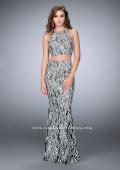 Picture of: Two Piece Multi-Colored Lace Dress with Racer Back in Black, Style: 23976, Main Picture