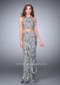 Picture of: Two Piece Multi-Colored Lace Dress with Racer Back in Black, Style: 23976, Detail Picture 1