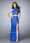 Picture of: Lace Two Piece Gown with High Neck and Embellishments in Blue, Style: 23978, Main Picture