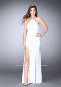 Picture of: High Neck Jersey Dress With Beading and Strappy Back in White, Style: 23982, Detail Picture 4