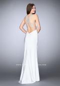 Picture of: High Neck Jersey Dress With Beading and Strappy Back in White, Style: 23982, Detail Picture 5