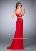 Picture of: Two Piece Dress with Lace Up Sides and Racer Back in Red, Style: 23984, Back Picture