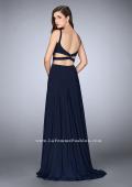 Picture of: Two Piece Jersey Dress with Cut Outs and Open Back in Blue, Style: 23986, Back Picture