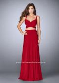 Picture of: Two Piece Jersey Dress with Cut Outs and Open Back in Red, Style: 23986, Detail Picture 1