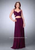 Picture of: Two Piece Jersey Dress with Cut Outs and Open Back in Purple, Style: 23986, Detail Picture 2