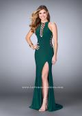Picture of: Fitted Jersey Dress with Lace Up Neckline and Sides in Green, Style: 23989, Detail Picture 3