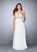 Picture of: A-line Chiffon Dress with Sheer High Neck Lace Top in White, Style: 23991, Detail Picture 3