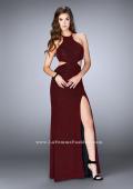 Picture of: Long Sparkly Jersey Prom Dress with Strappy Back in Red, Style: 23992, Detail Picture 1