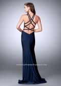 Picture of: High Beaded Neck Prom Dress with Strappy Back in Blue, Style: 23993, Detail Picture 5