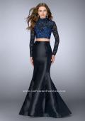 Picture of: Two Piece Mermaid Dress with Long Sleeve Lace Top in Black, Style: 23995, Main Picture