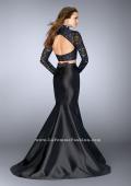 Picture of: Two Piece Mermaid Dress with Long Sleeve Lace Top in Black, Style: 23995, Back Picture