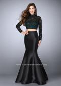 Picture of: Two Piece Mermaid Dress with Long Sleeve Lace Top in Black, Style: 23995, Detail Picture 1