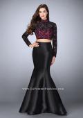 Picture of: Two Piece Mermaid Dress with Long Sleeve Lace Top in Black, Style: 23995, Detail Picture 2