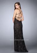 Picture of: Floral Fitted Lace Dress with a Sweetheart Neckline in Black, Style: 24005, Back Picture