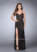 Picture of: Floral Fitted Lace Dress with a Sweetheart Neckline in Black, Style: 24005, Detail Picture 1