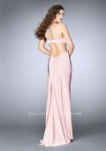 Picture of: Long Jersey Dress with Side Cut Outs and Strappy Back in Pink, Style: 24009, Back Picture