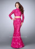 Picture of: Long Sleeve Two Piece Lace Dress with Open Back in Pink, Style: 24013, Main Picture