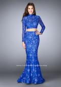 Picture of: Long Sleeve Two Piece Lace Dress with Open Back in Blue, Style: 24013, Detail Picture 2