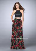 Picture of: Two Piece Floral A-line Dress with Vegan Leather Top in Print, Style: 24014, Detail Picture 1